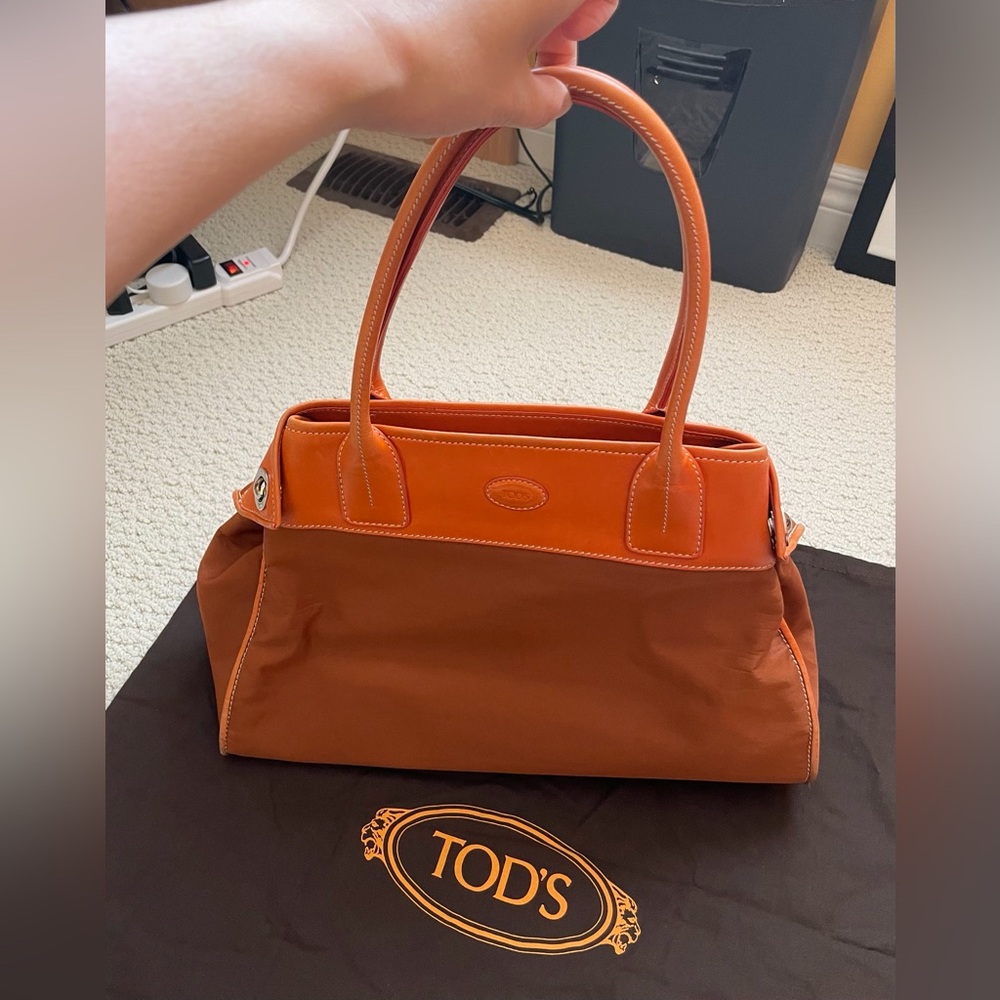 Authentic Vintage Tod’s Leather and Canvas Tote Bag